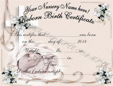 reborn birth certificate